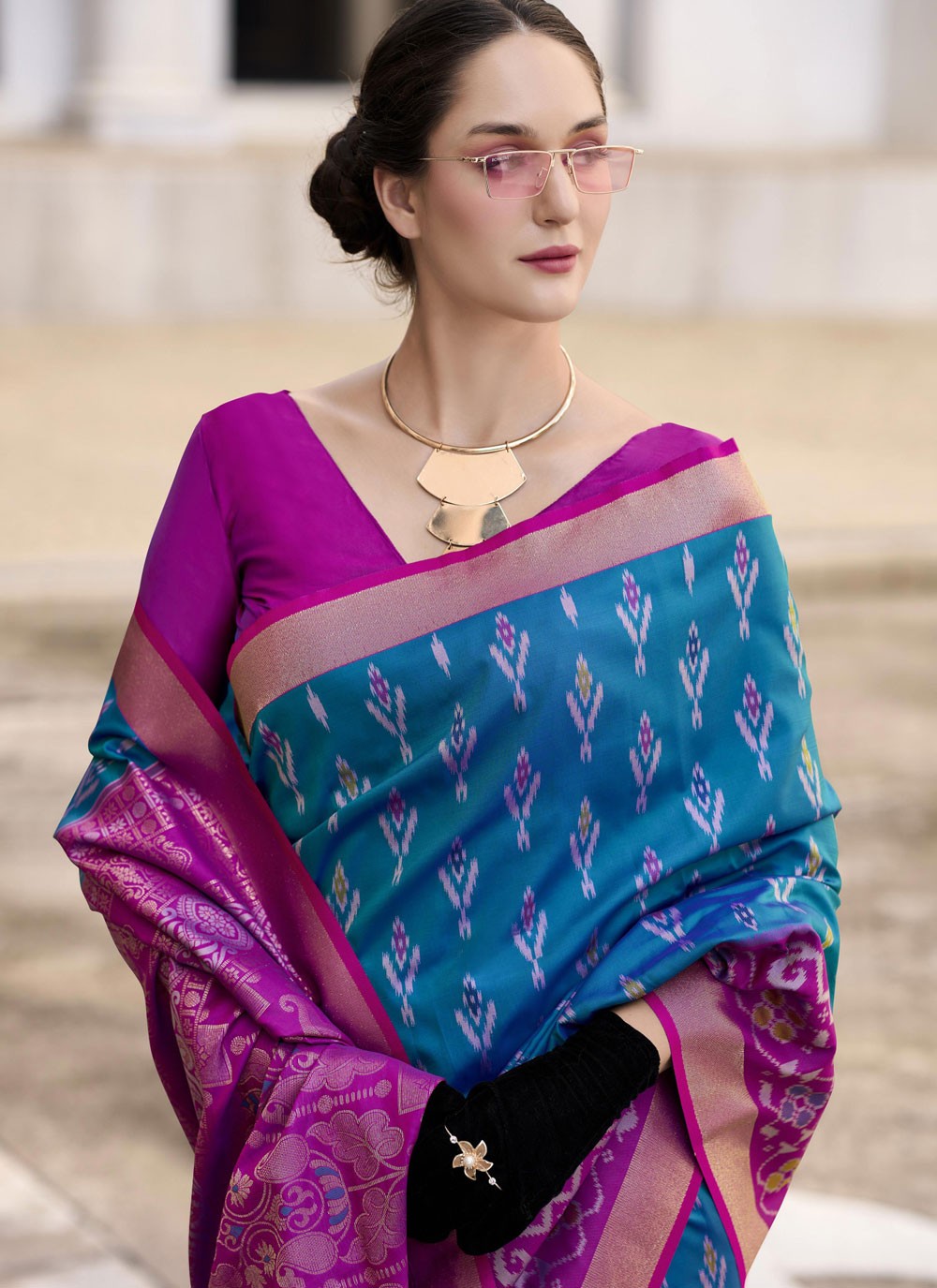 Traditional Weaving Zari Silk Blue Saree - S10879