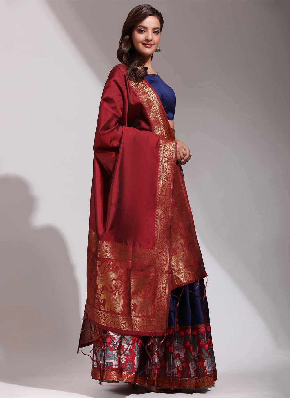 Weaving Zari Silk A - Line Lehenga - L2468