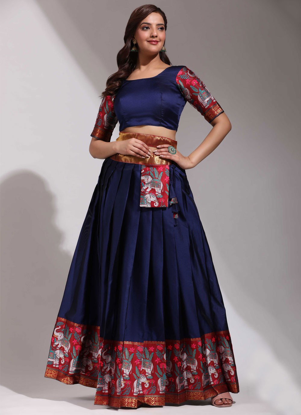 Weaving Zari Silk A - Line Lehenga - L2468