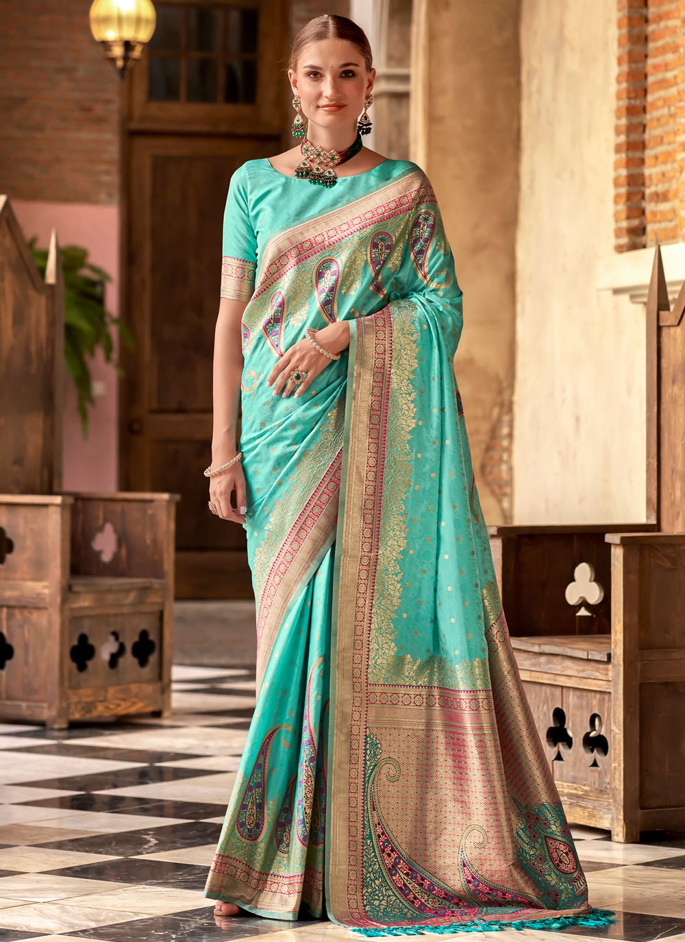 Classic Weaving Zari Silk Saree - S9214