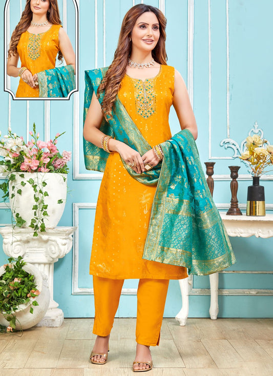 Embroidered Silk Salwar Suit - T4331