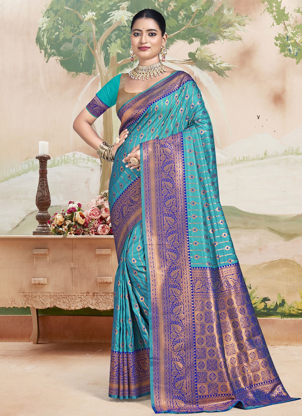 Trendy Weaving Zari Silk Saree - S9078