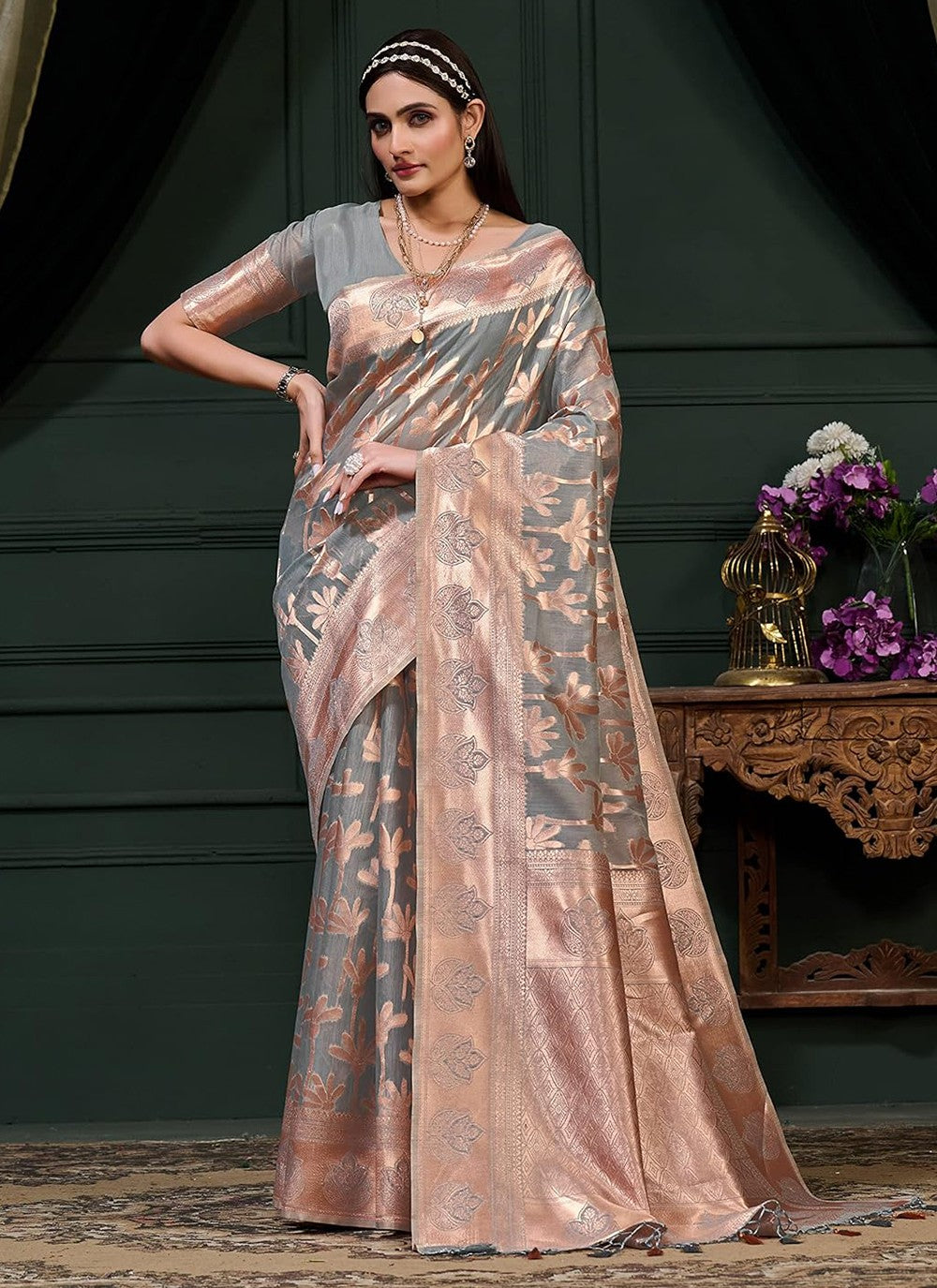 Classic Weaving Zari Kanjivaram Silk Saree - S5308