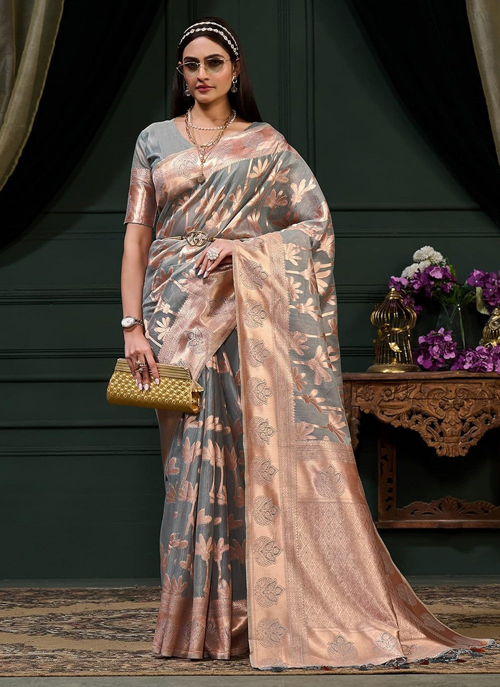 Classic Weaving Zari Kanjivaram Silk Saree - S5308