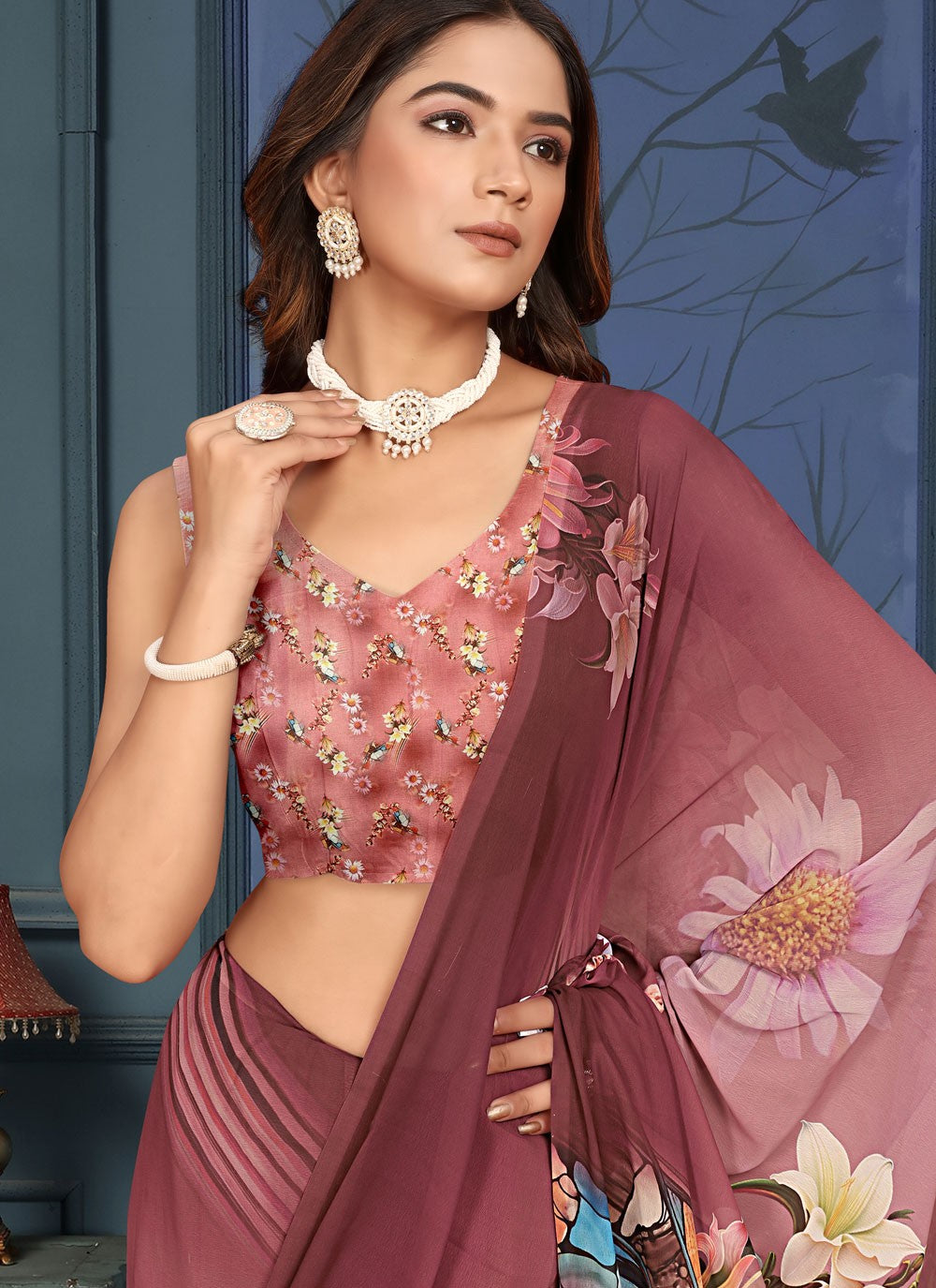 Classic Digital Print Weight Less Saree - S9171