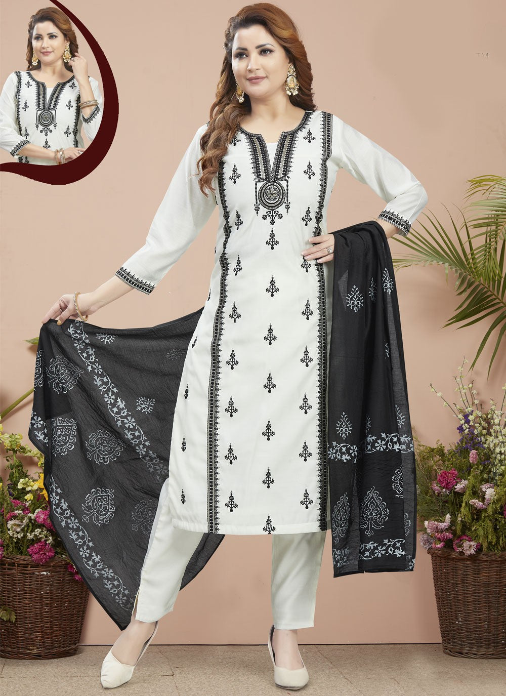 Embroidered Silk Salwar Suit - T4324