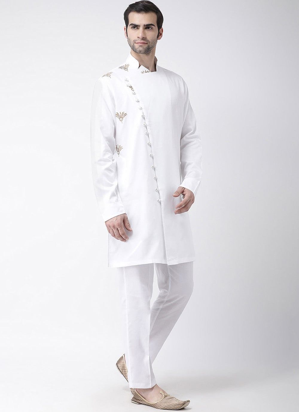 Plain Cotton White Kurta Pyjama - M1970