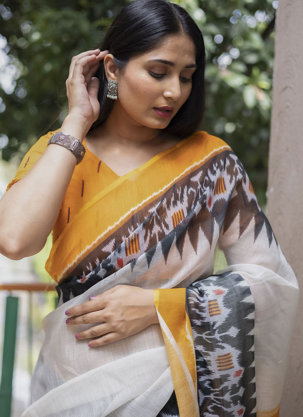 Classic Digital Print Cotton Saree - S2201