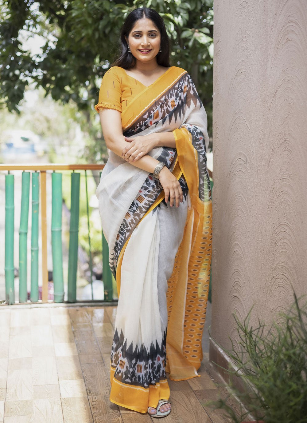 Classic Digital Print Cotton Saree - S2201