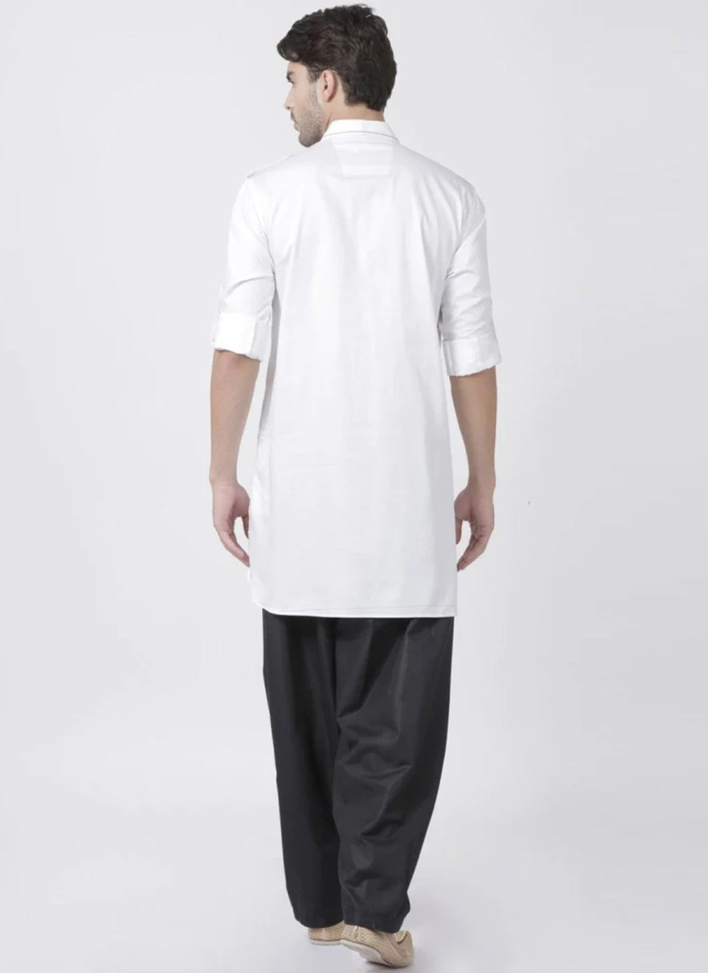 Plain Cotton White Kurta Pyjama - M3852