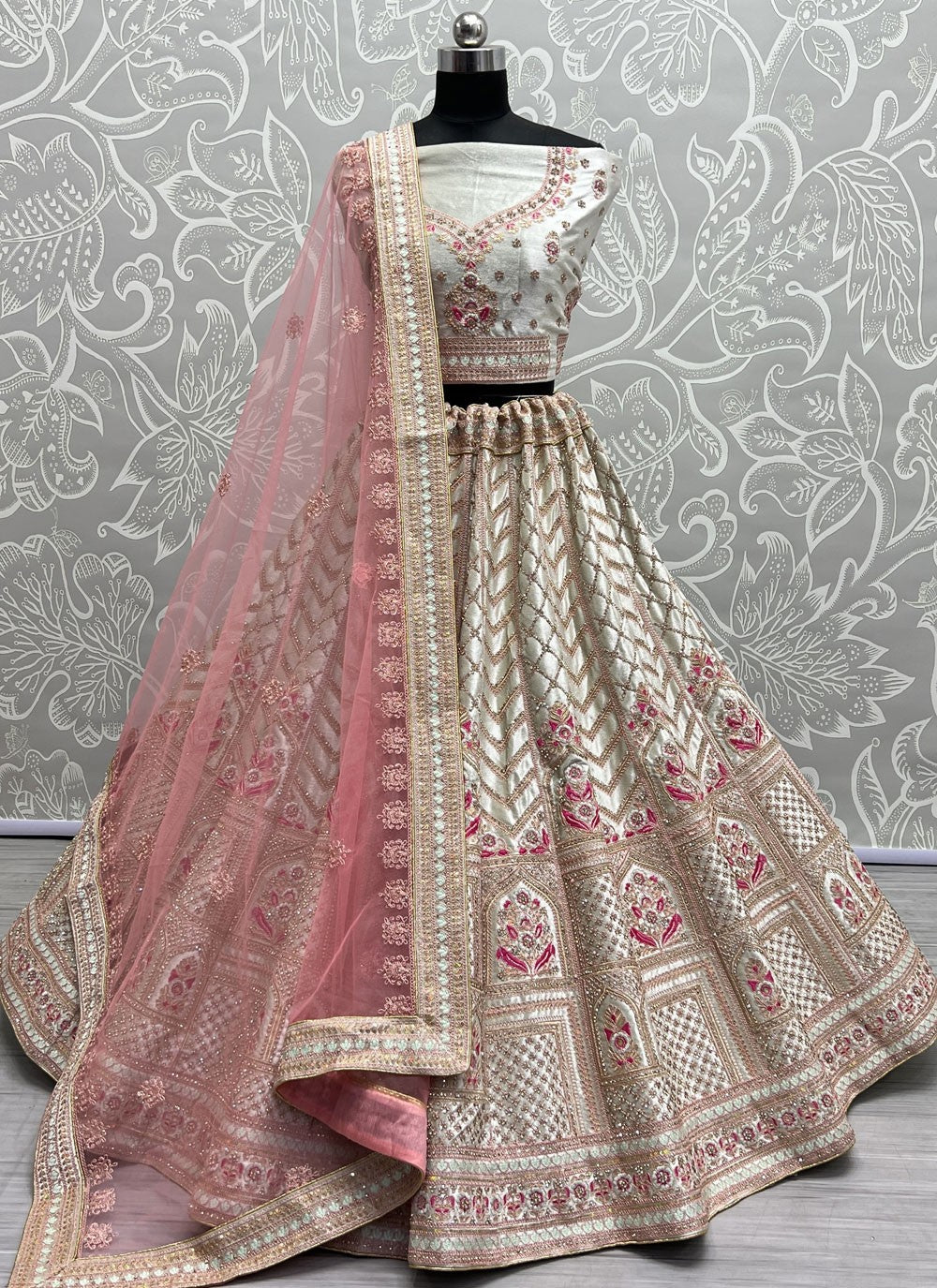 Embroidered Silk A - Line Lehenga - L1326