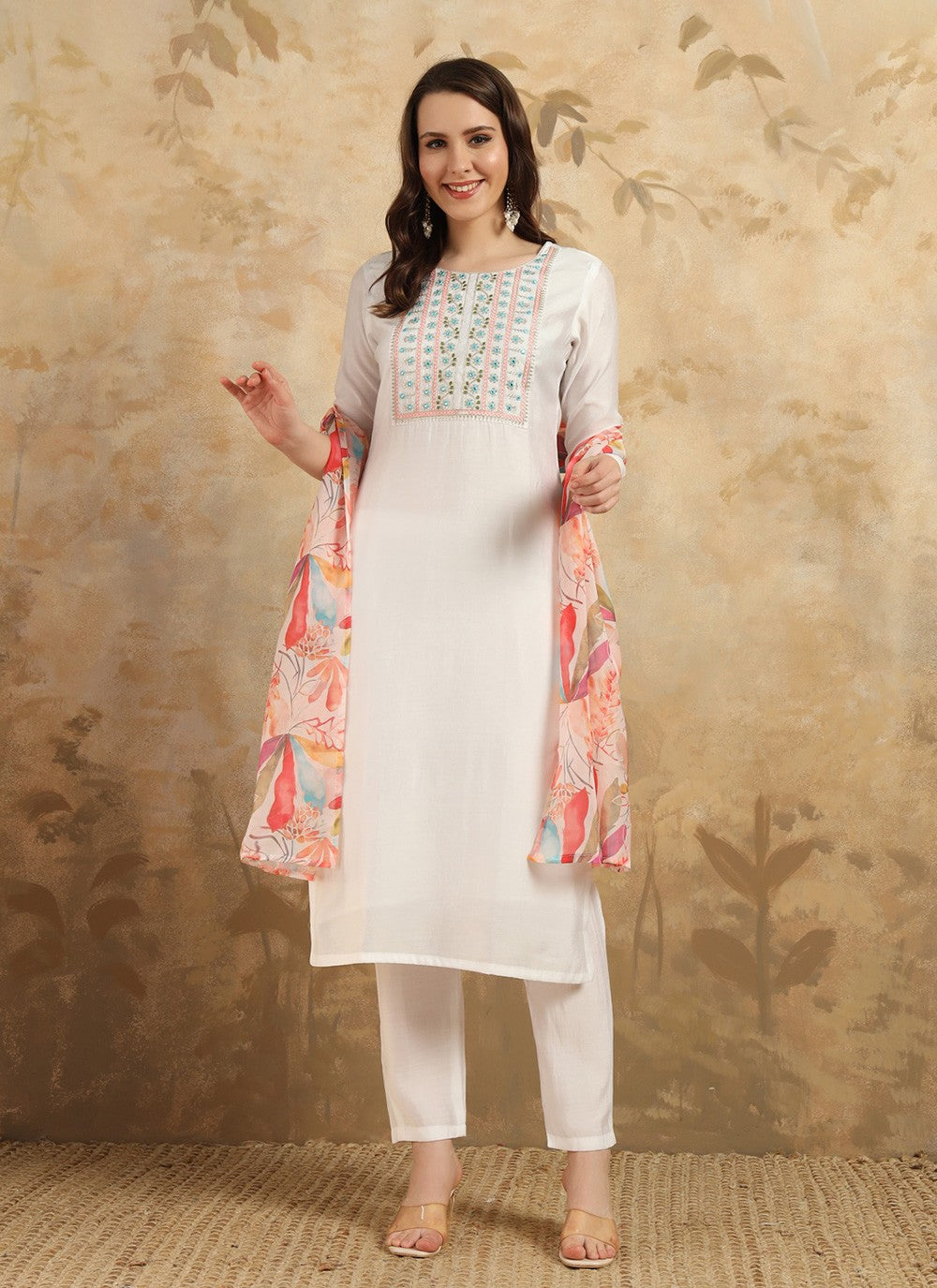 Chanderi Pant Style Suit - T3409