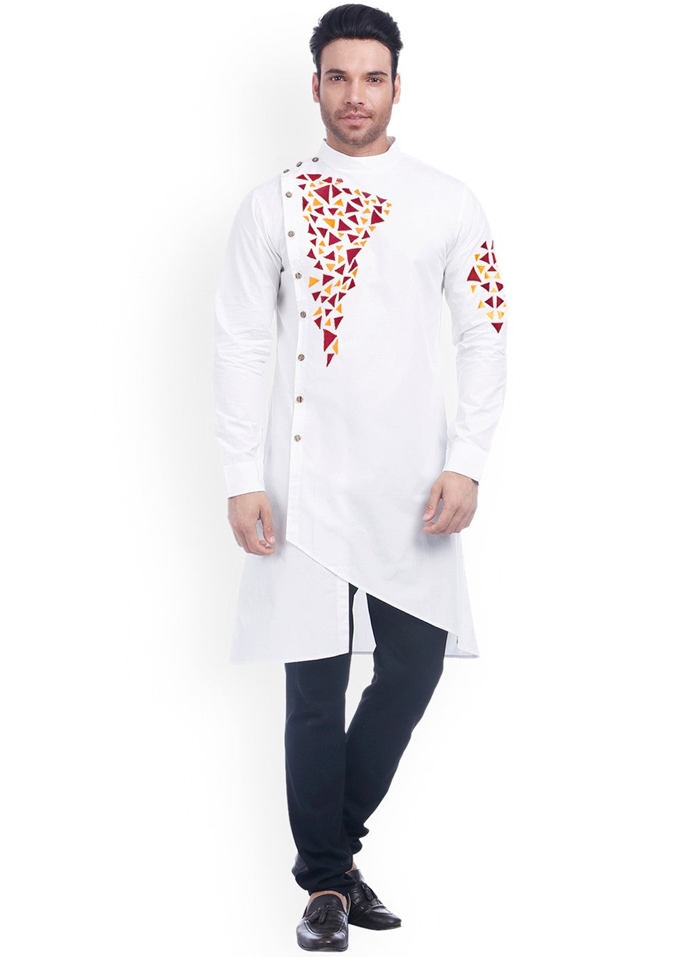 Embroidered Cotton White Kurta Pyjama - M2315