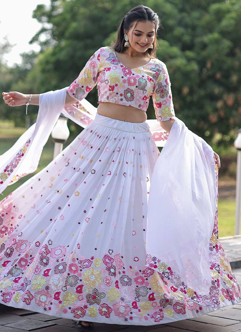 Embroidered Jacquard, Viscose A - Line Lehenga - L1409