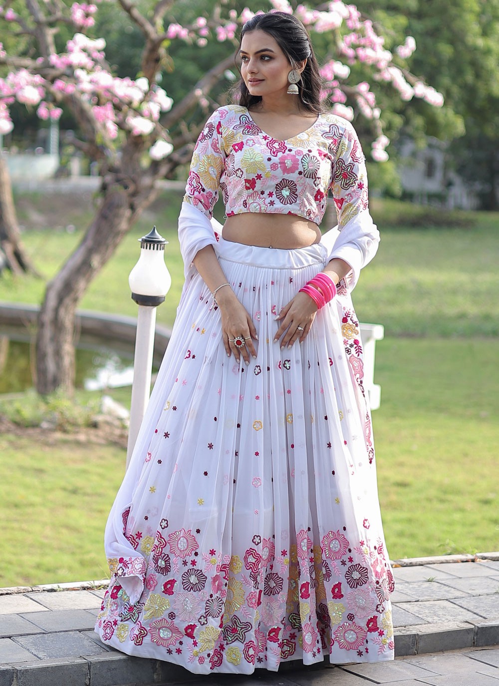 Embroidered Jacquard, Viscose A - Line Lehenga - L1409