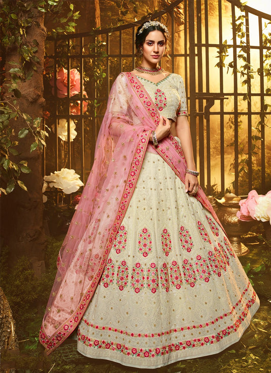 Embroidered Georgette A - Line Lehenga - L0071