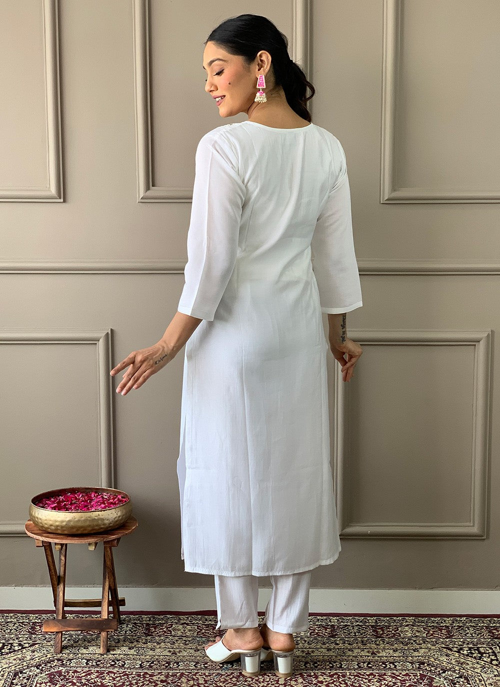 Chanderi , Viscose Pant Style Suit - T3295