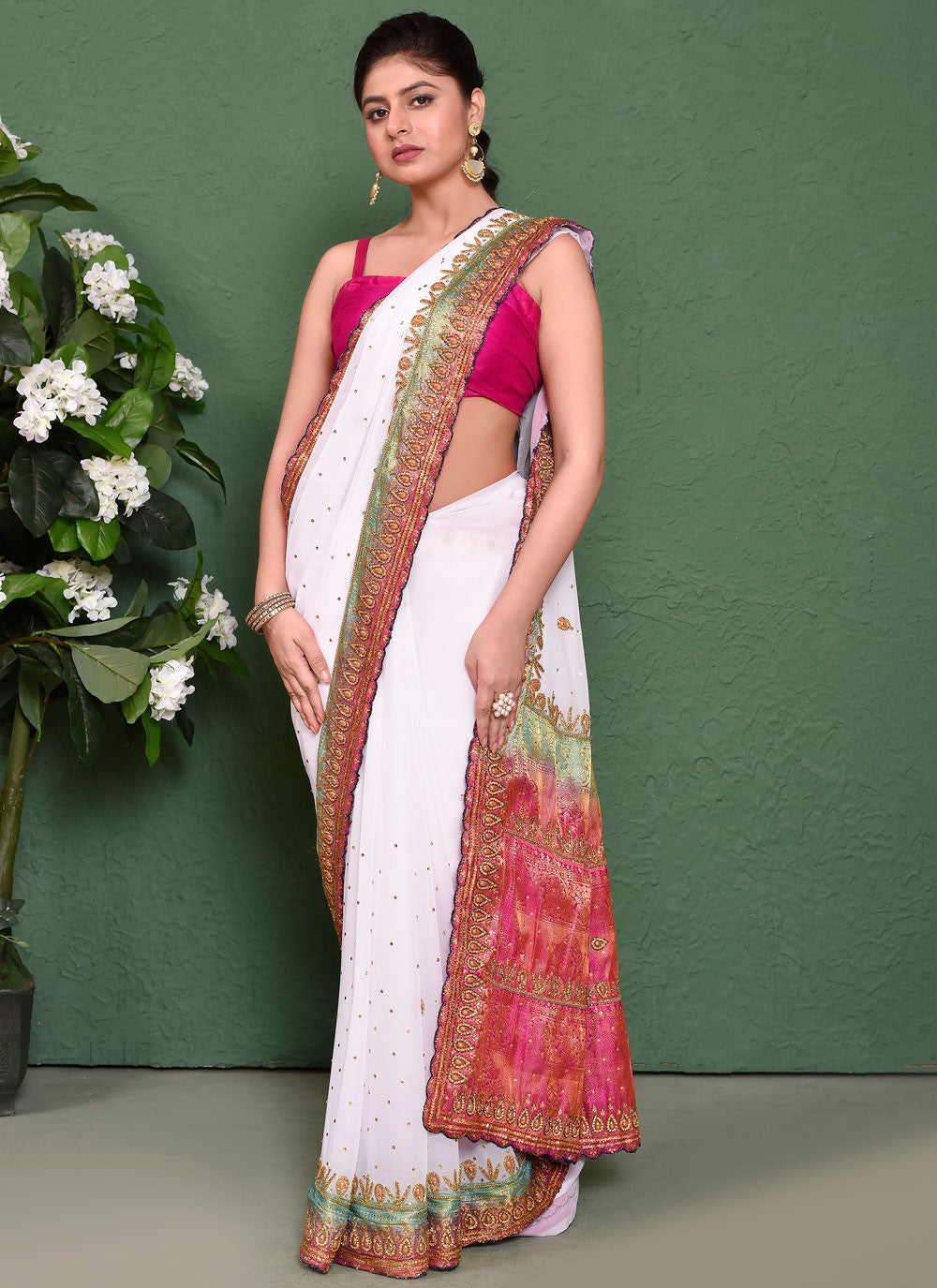 Classic Embroidered Kanjivaram Silk Saree - S7820