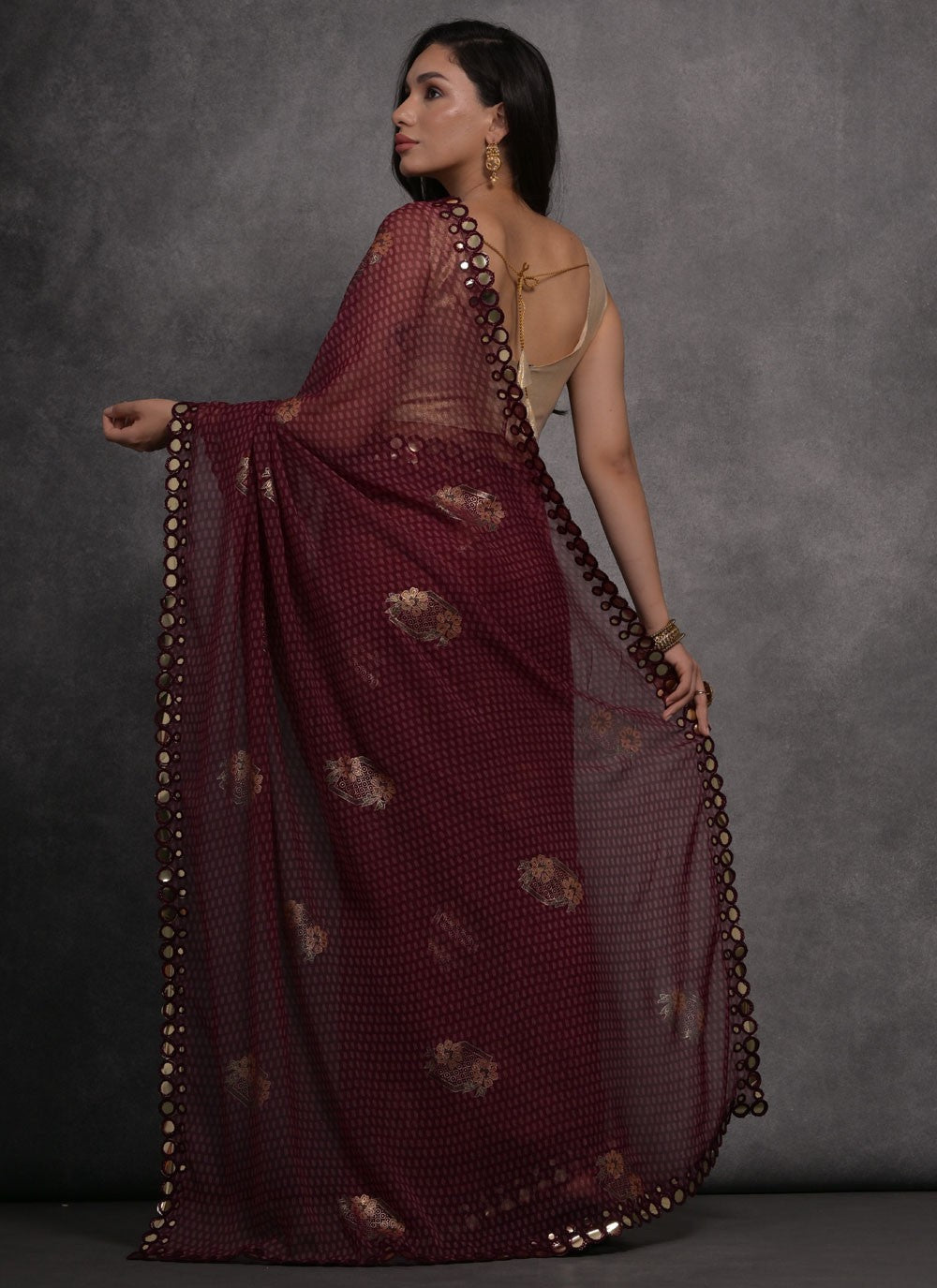 Trendy Border Work Georgette Saree - S4717