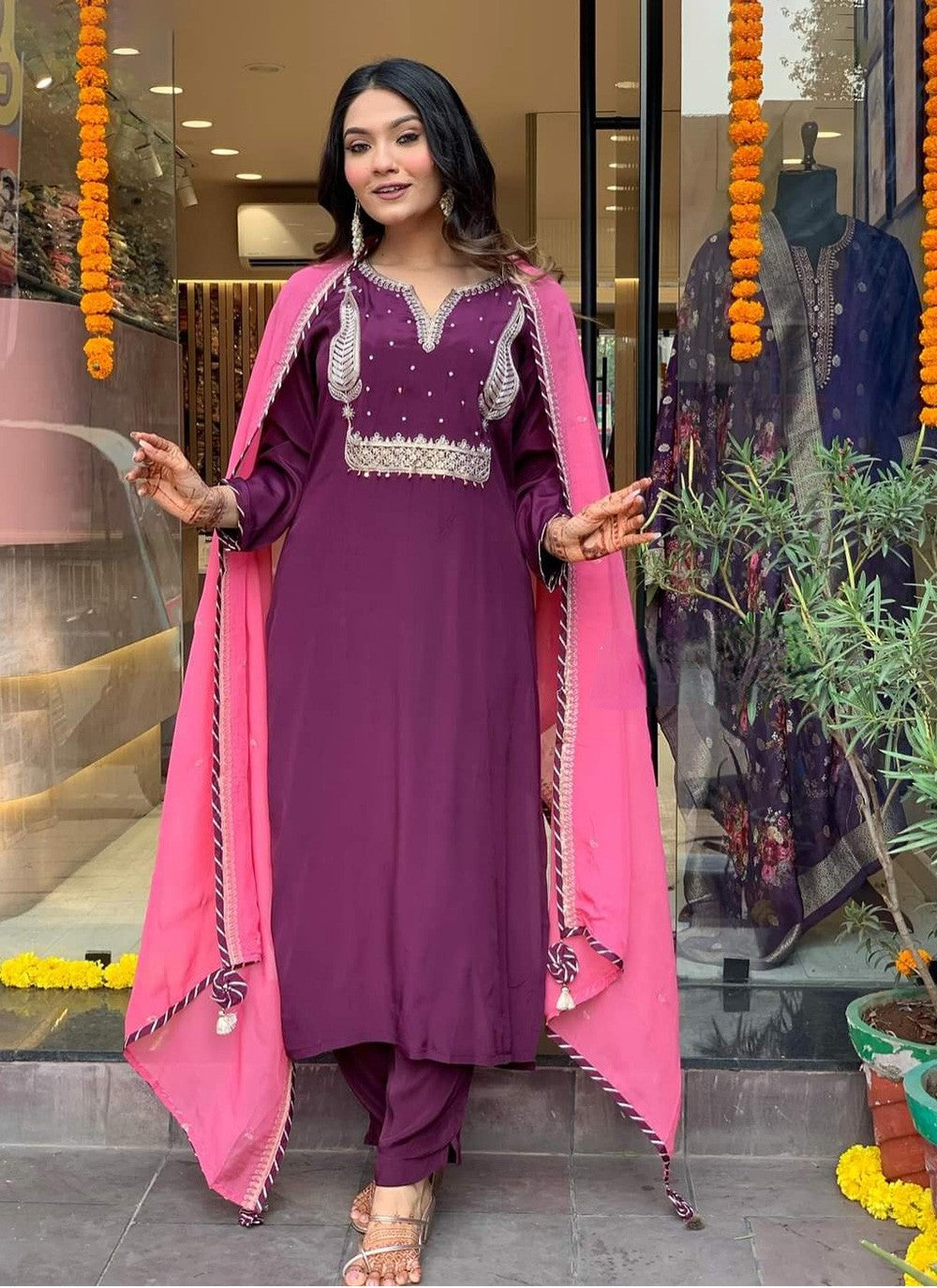 Chanderi , Viscose Salwar Suit - T3201