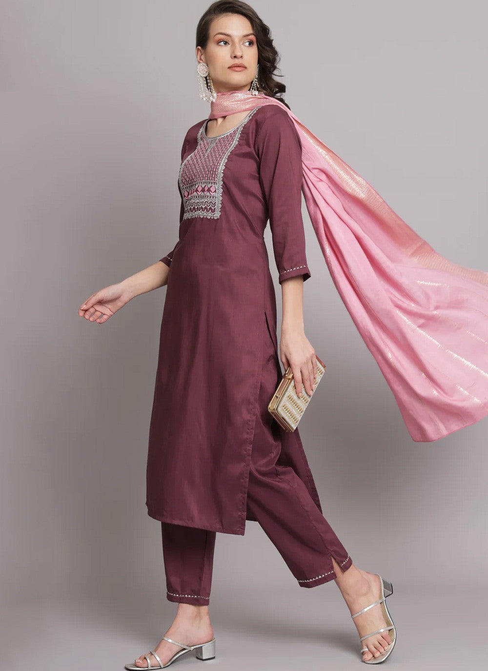 Cotton , Silk Blend Salwar Suit - T1437