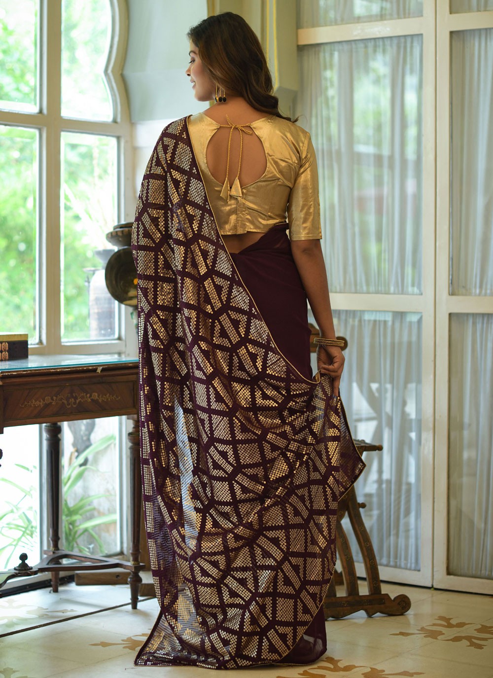 Classic Embroidered Georgette Saree - S1940