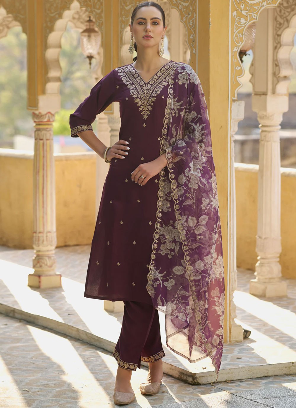 Silk Blend Salwar Suit - T3670