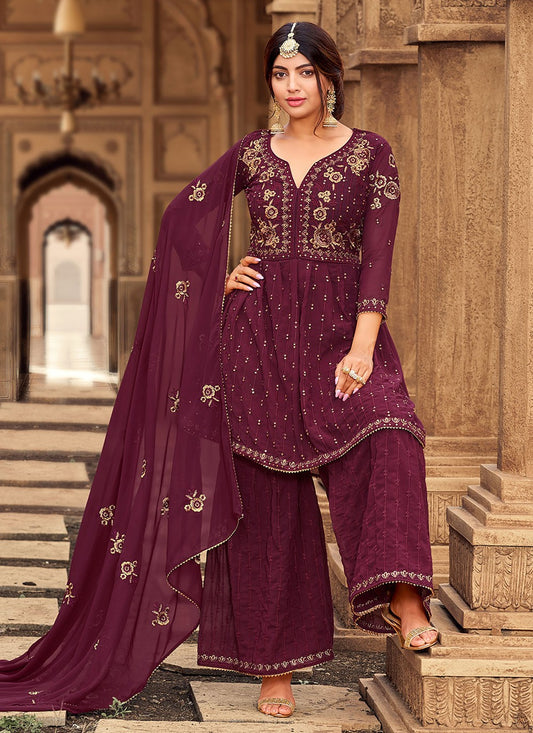 Faux Georgette Palazzo Suit - T864