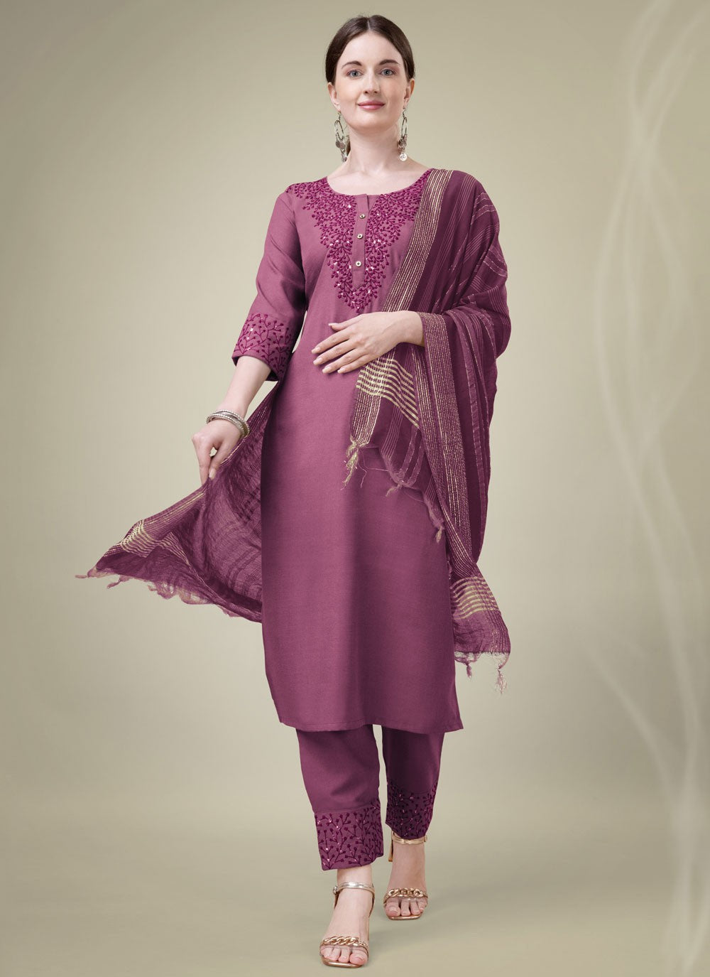 Blended Cotton Salwar Suit - T2419