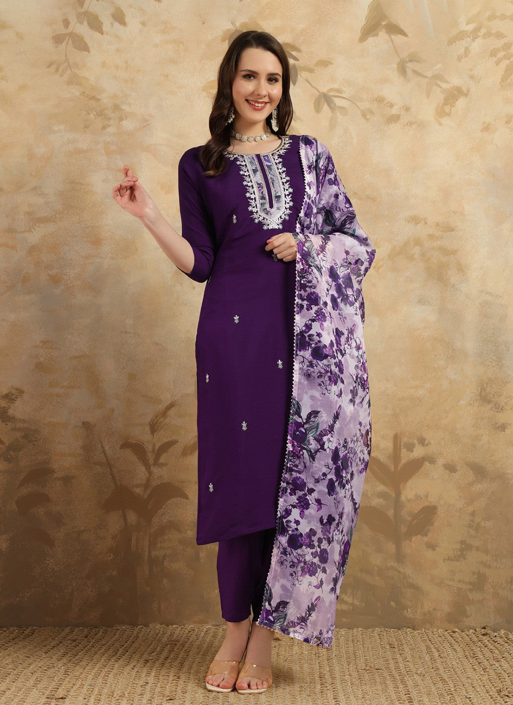 Chanderi Salwar Suit - T3416