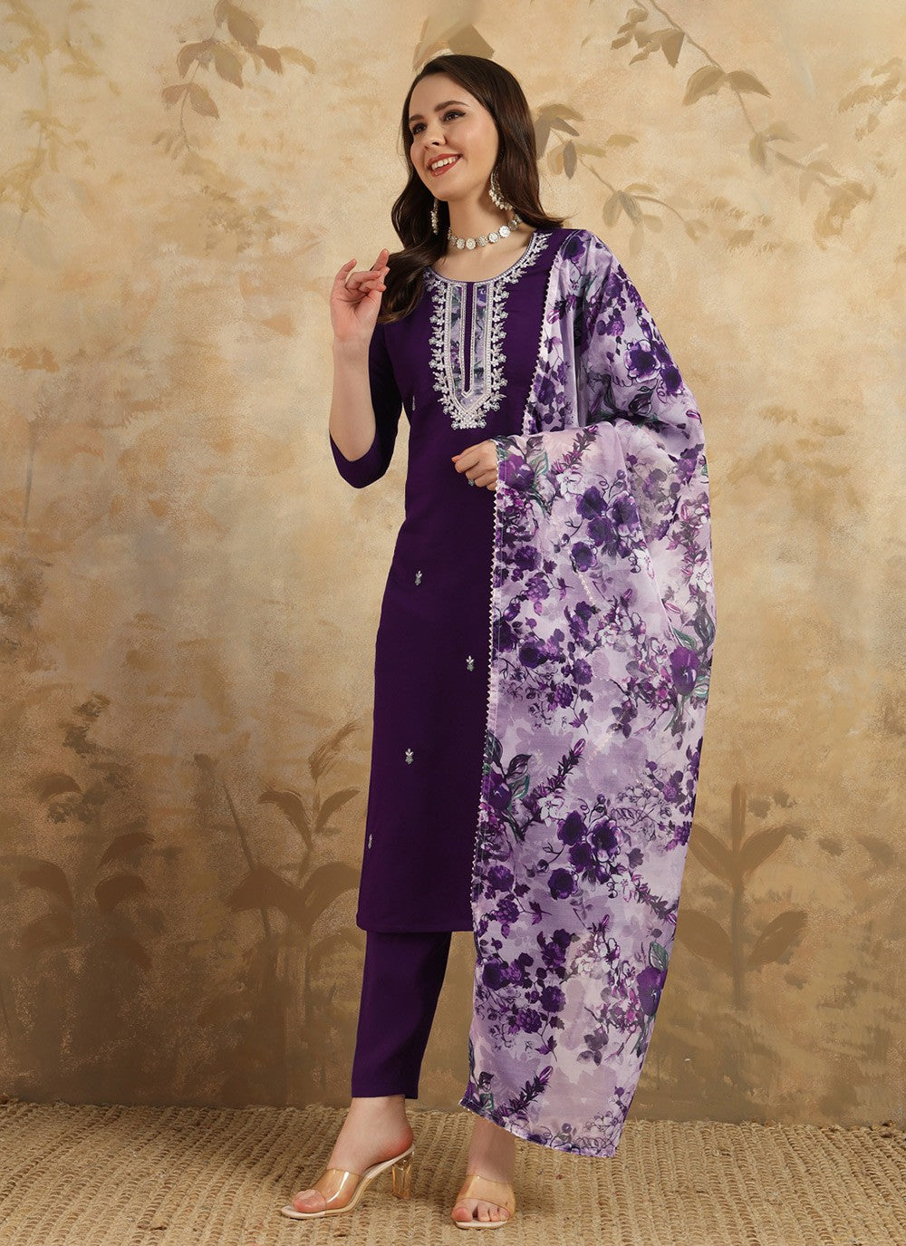 Chanderi Salwar Suit - T3416