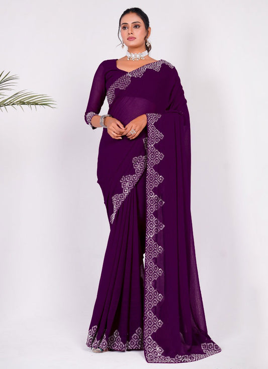 Classic Embroidered Silk Saree - S5636