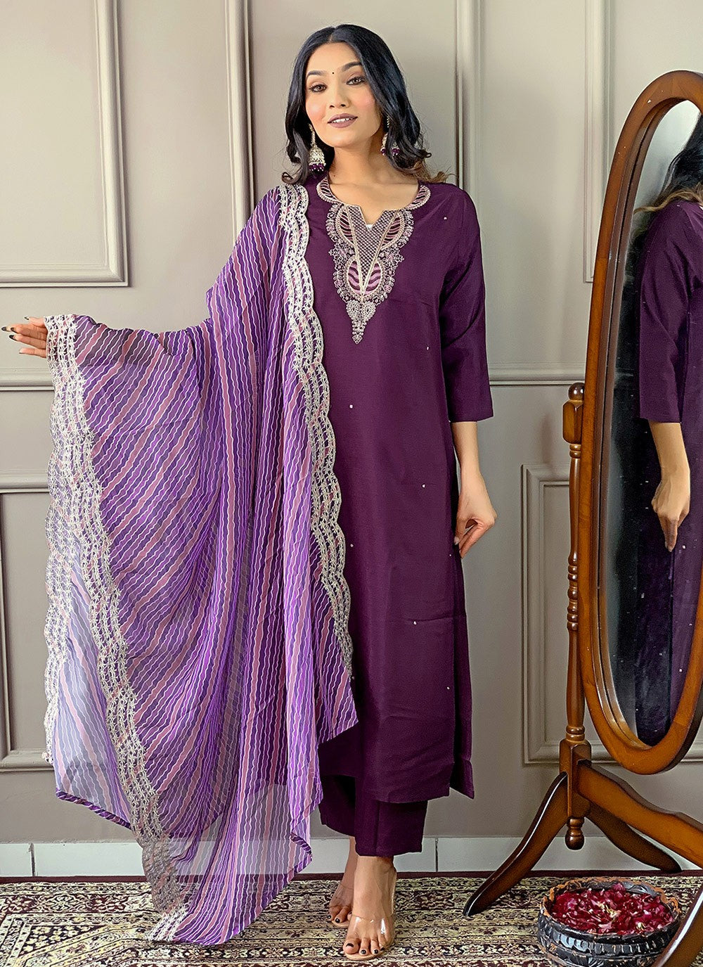 Silk, Viscose Salwar Suit - T3285