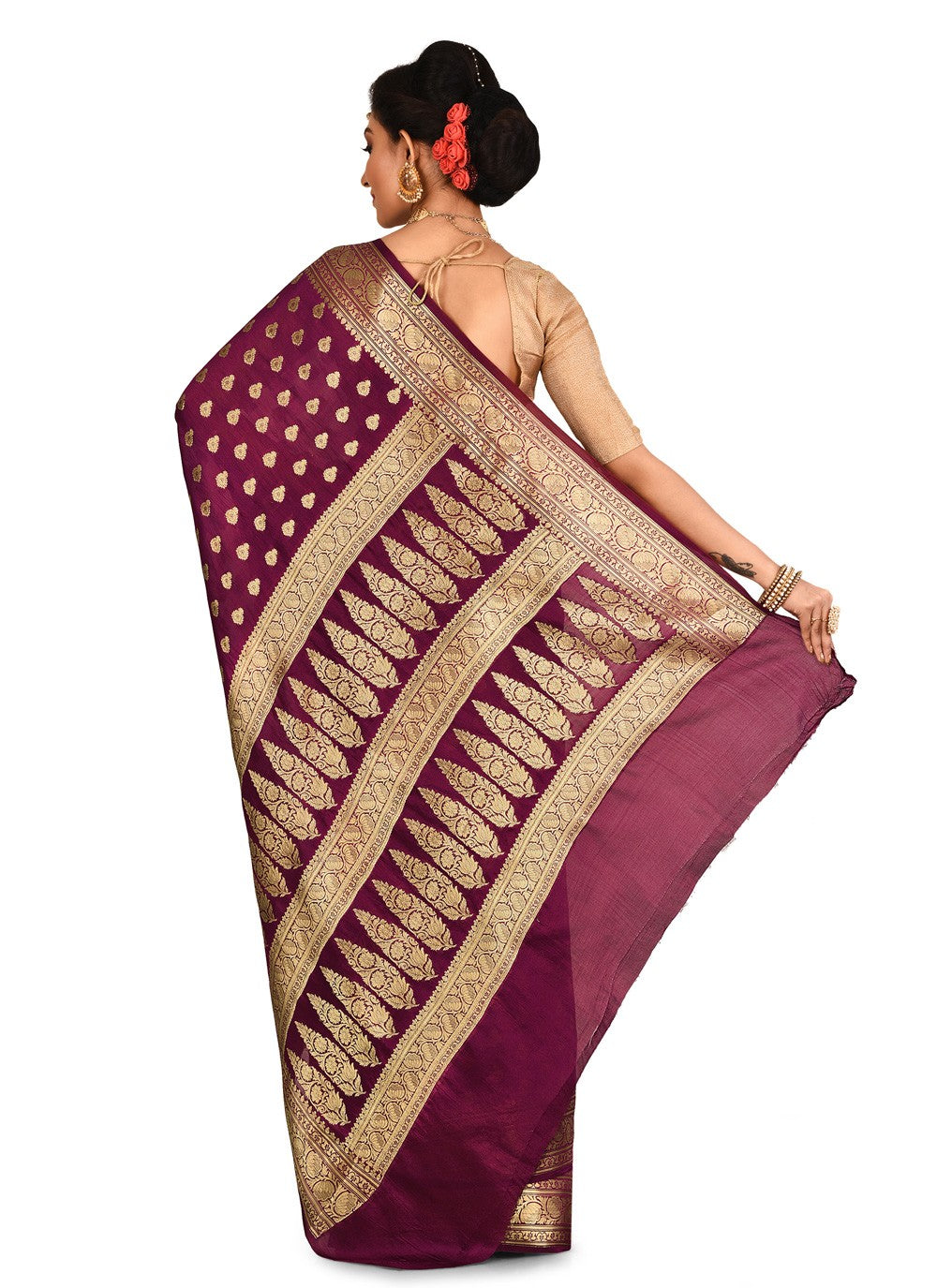 Contemporary Weaving Zari Banarasi Silk Saree - S0376