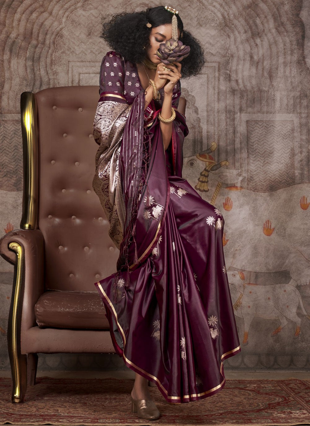 Classic Weaving Zari Satin Silk Saree - S9755