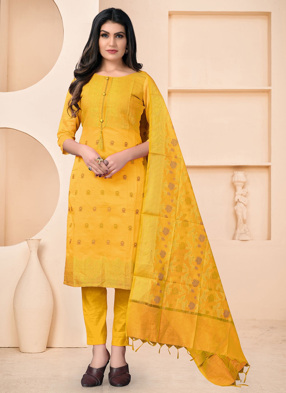 Banarasi Jacquard Pant Style Suit - T656