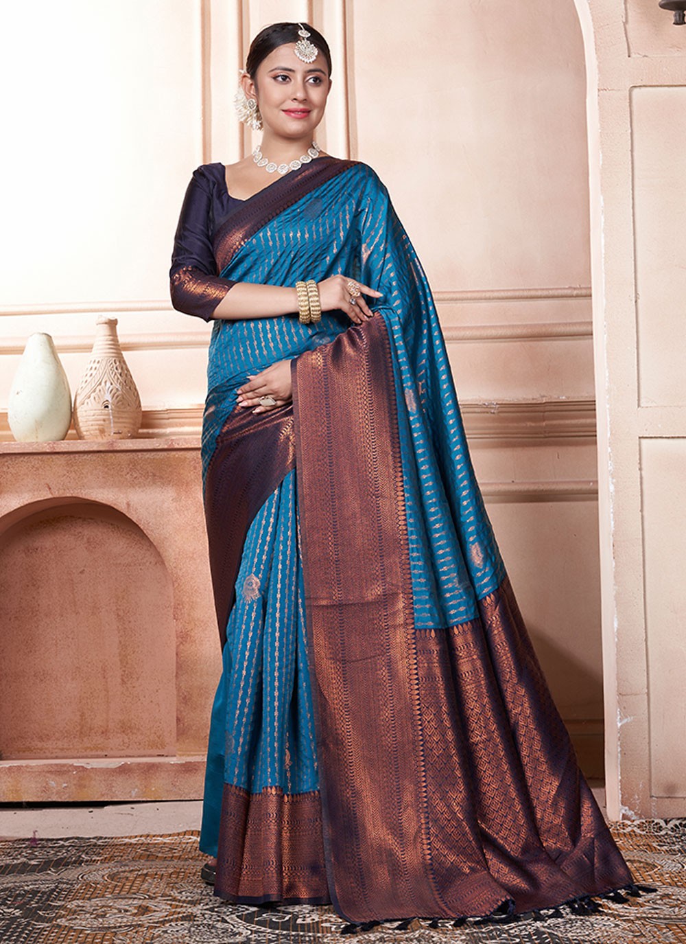 Classic Woven Kanjivaram Silk Saree - S6444