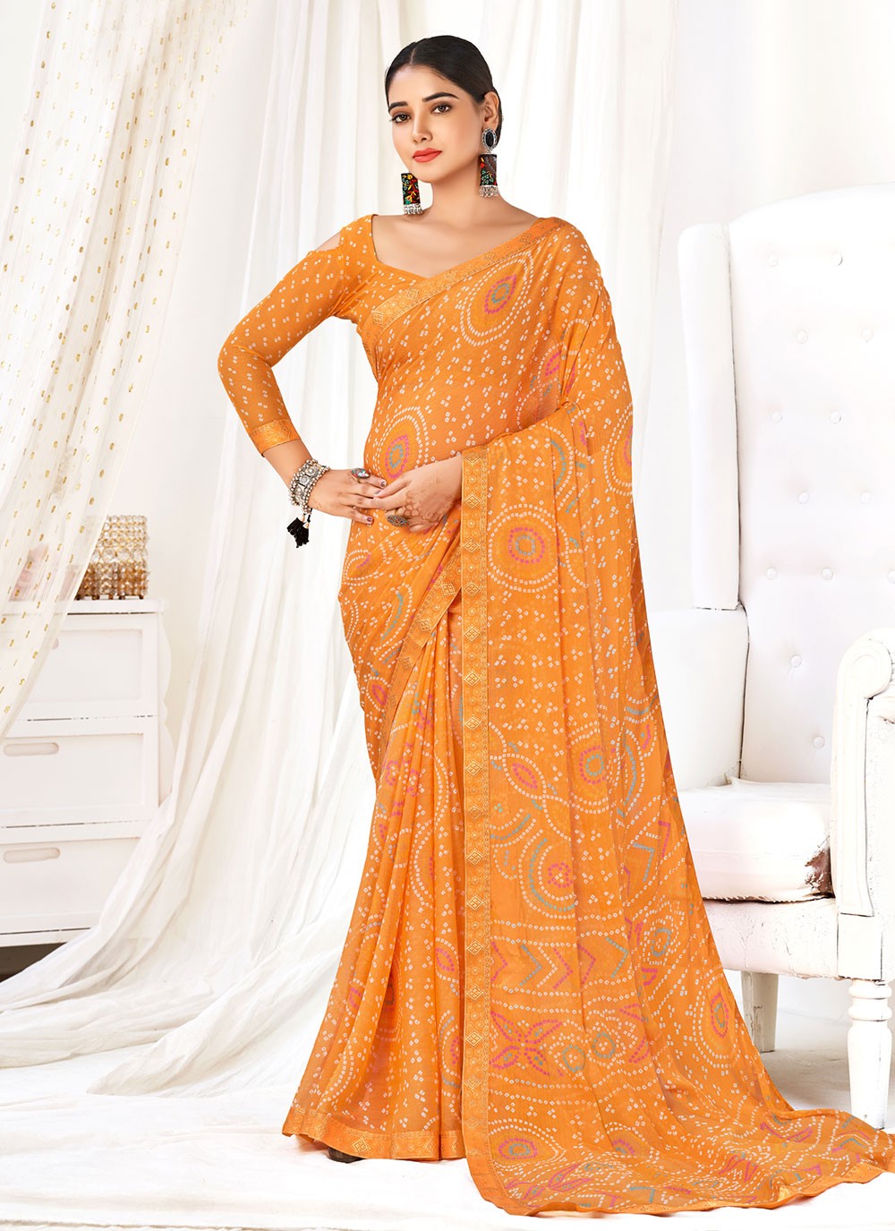 Classic Woven Chiffon Saree - S4525