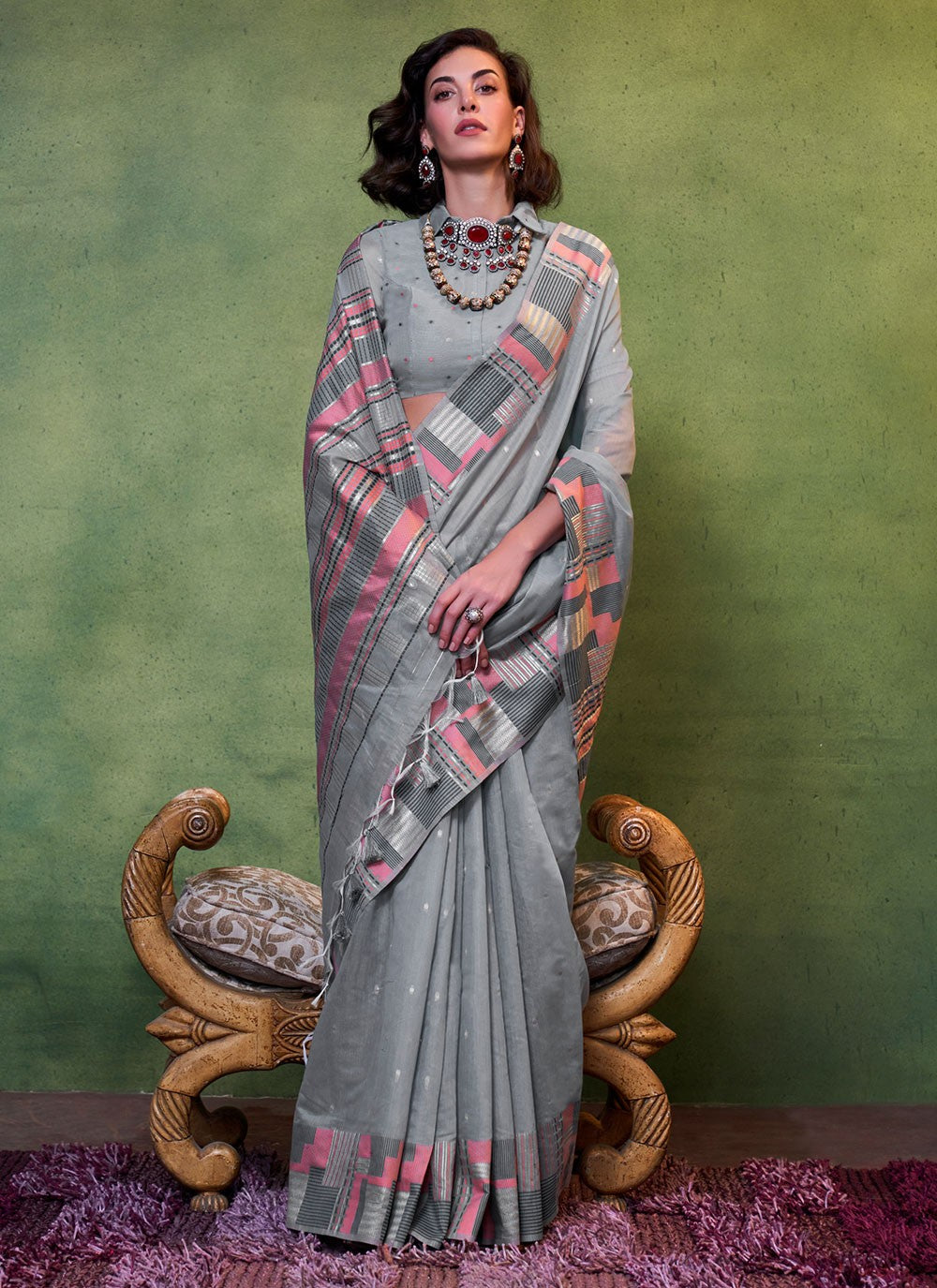 Classic Woven Cotton Saree - S6190