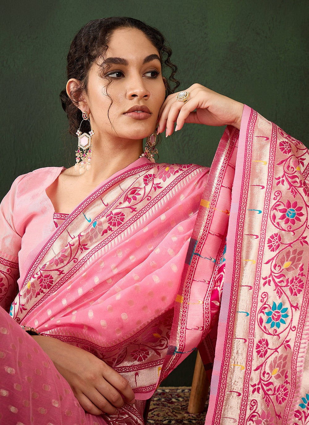 Contemporary Woven Cotton Saree - S8317