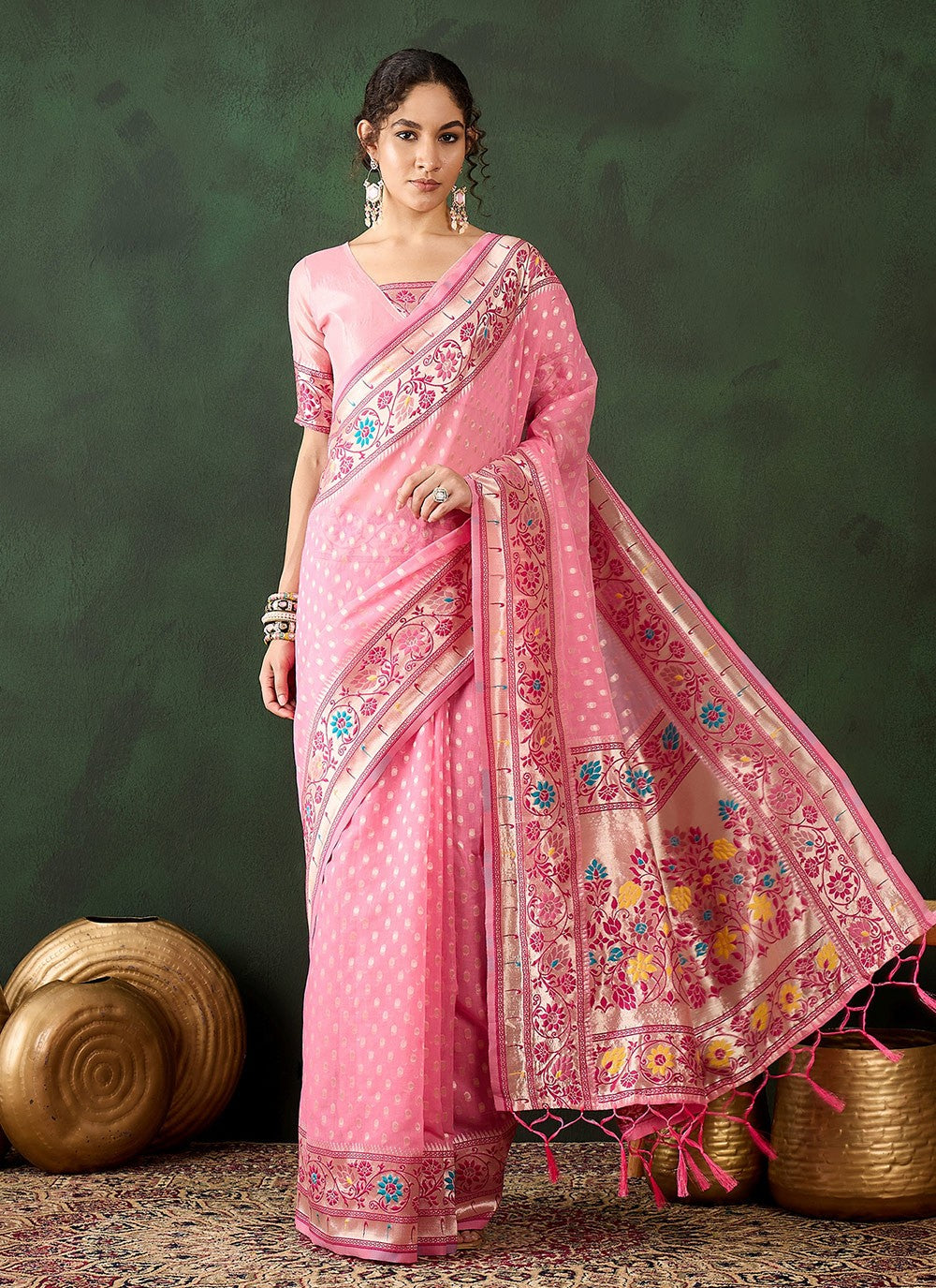 Contemporary Woven Cotton Saree - S8317