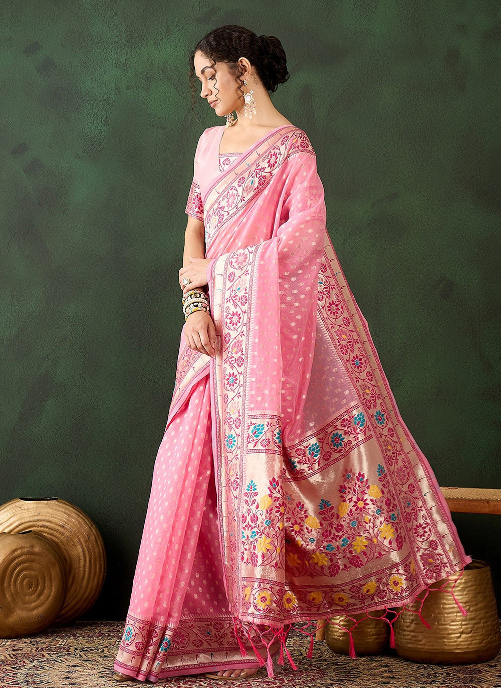 Contemporary Woven Cotton Saree - S8317