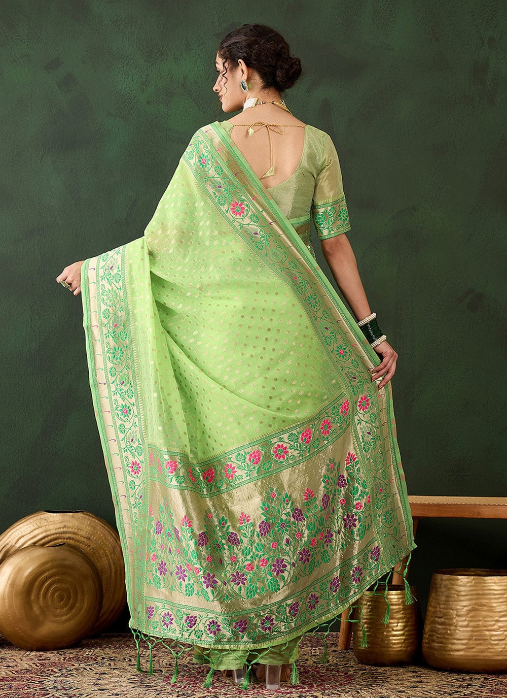 Contemporary Woven Cotton Saree - S8317