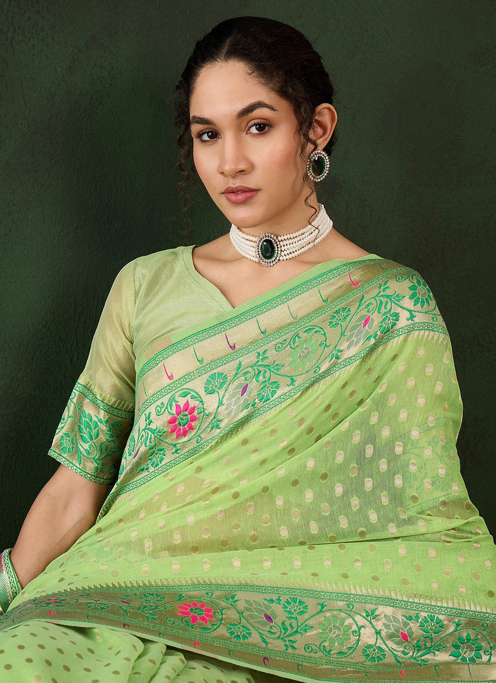 Contemporary Woven Cotton Saree - S8317