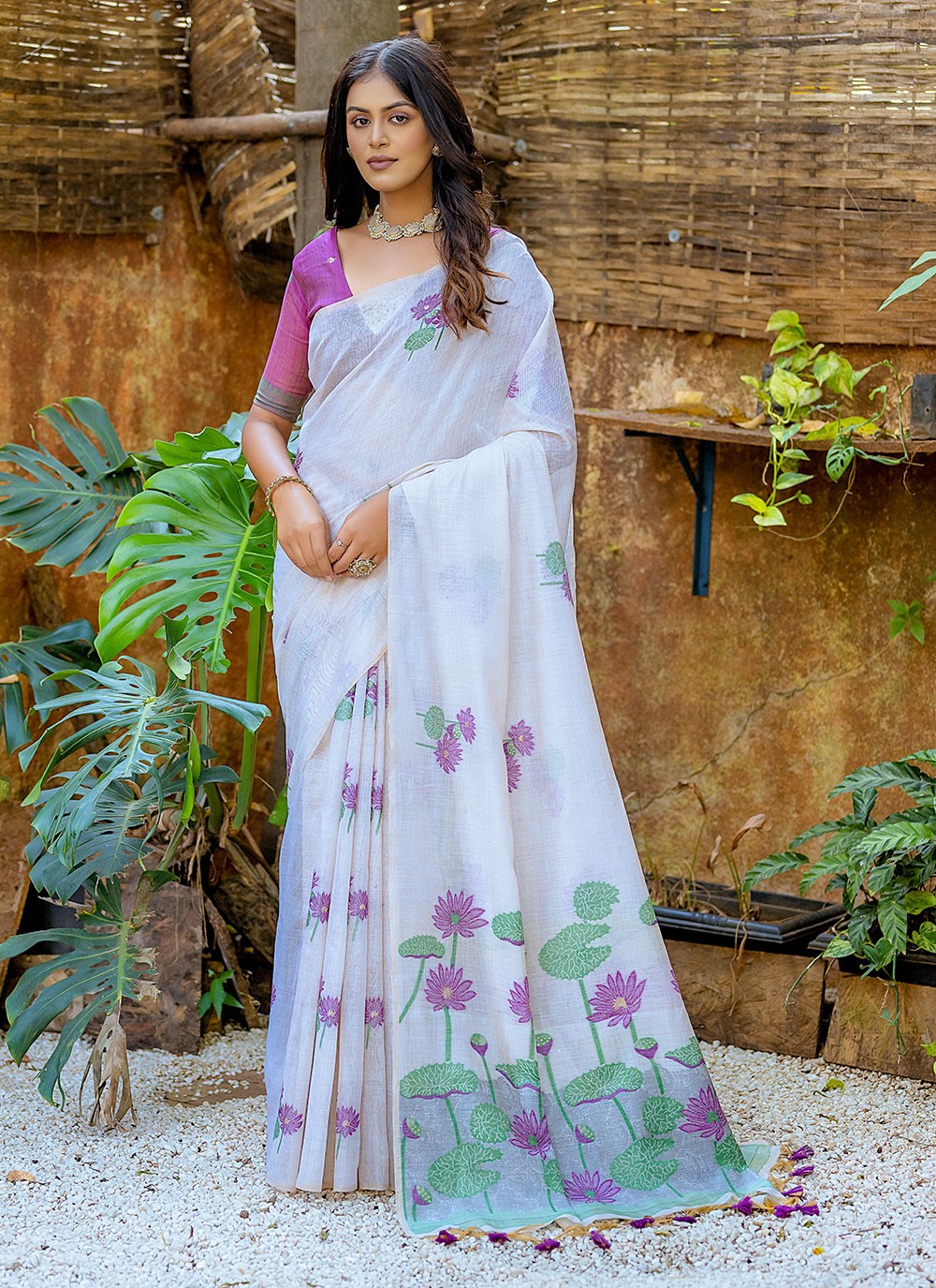 Designer Woven Cotton Saree - S4915