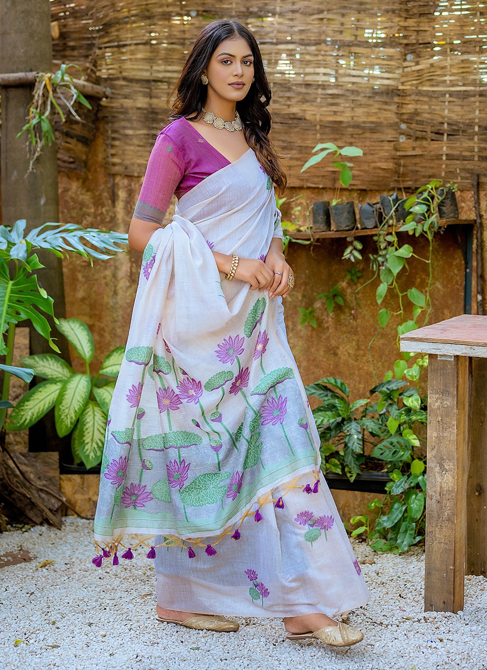 Designer Woven Cotton Saree - S4915