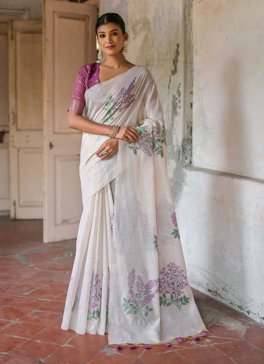 Trendy Woven Cotton Saree - S4887