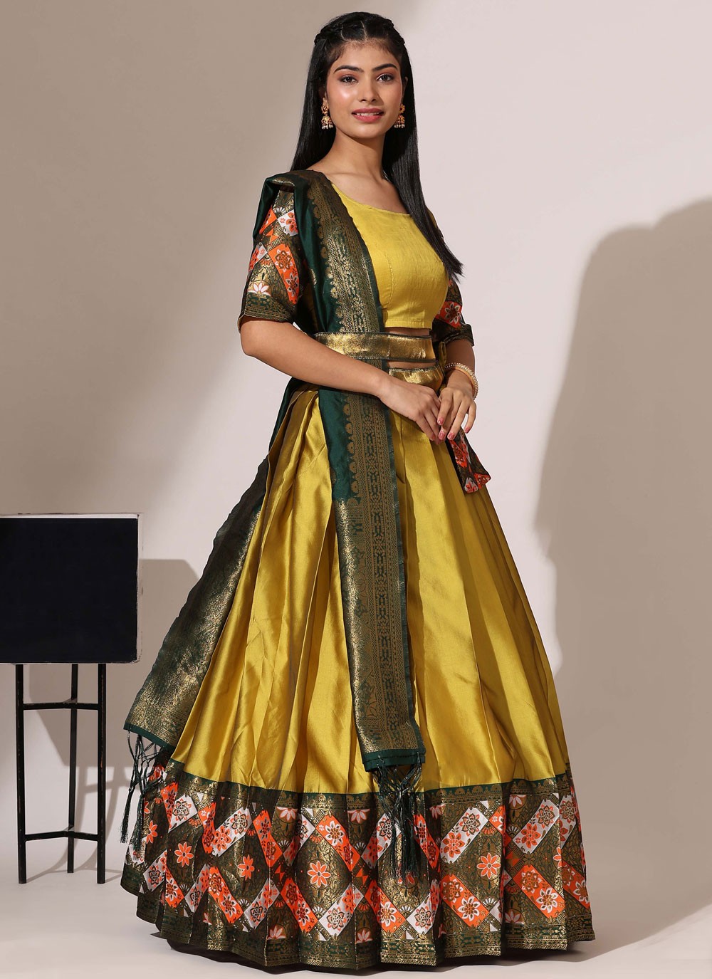 Woven Silk A - Line Lehenga - L2482