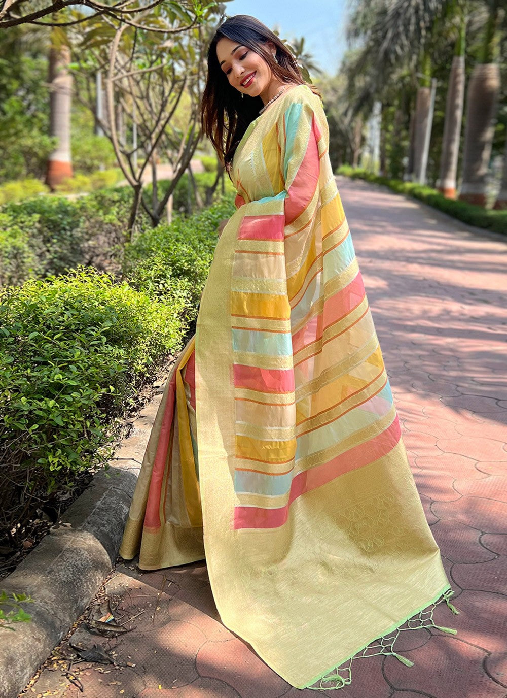 Traditional Woven Organza Saree - S8185