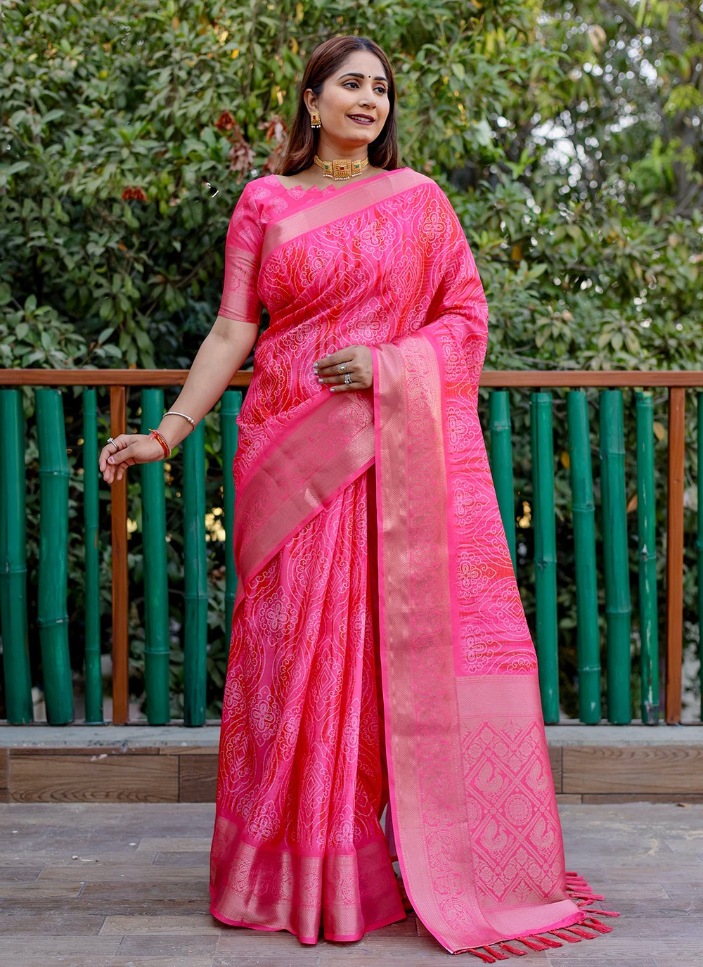 Contemporary Border Work Silk Saree - S8949